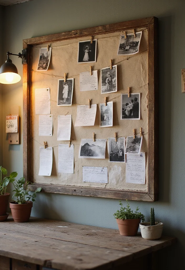 10 Home Office Bulletin Board Ideas for Organized Displays 34 10 Home Office Bulletin Board Ideas for Organized Displays - 4. Vintage Window Frame Display