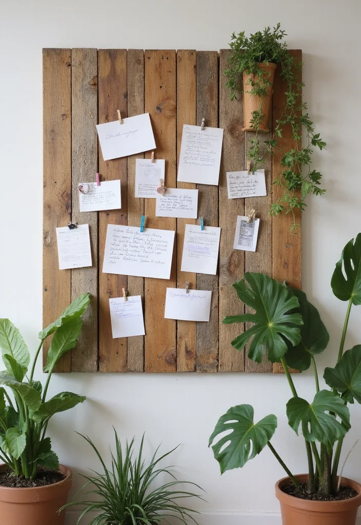10 Home Office Bulletin Board Ideas for Organized Displays 67 10 Home Office Bulletin Board Ideas for Organized Displays - 7. Repurposed Wooden Pallet