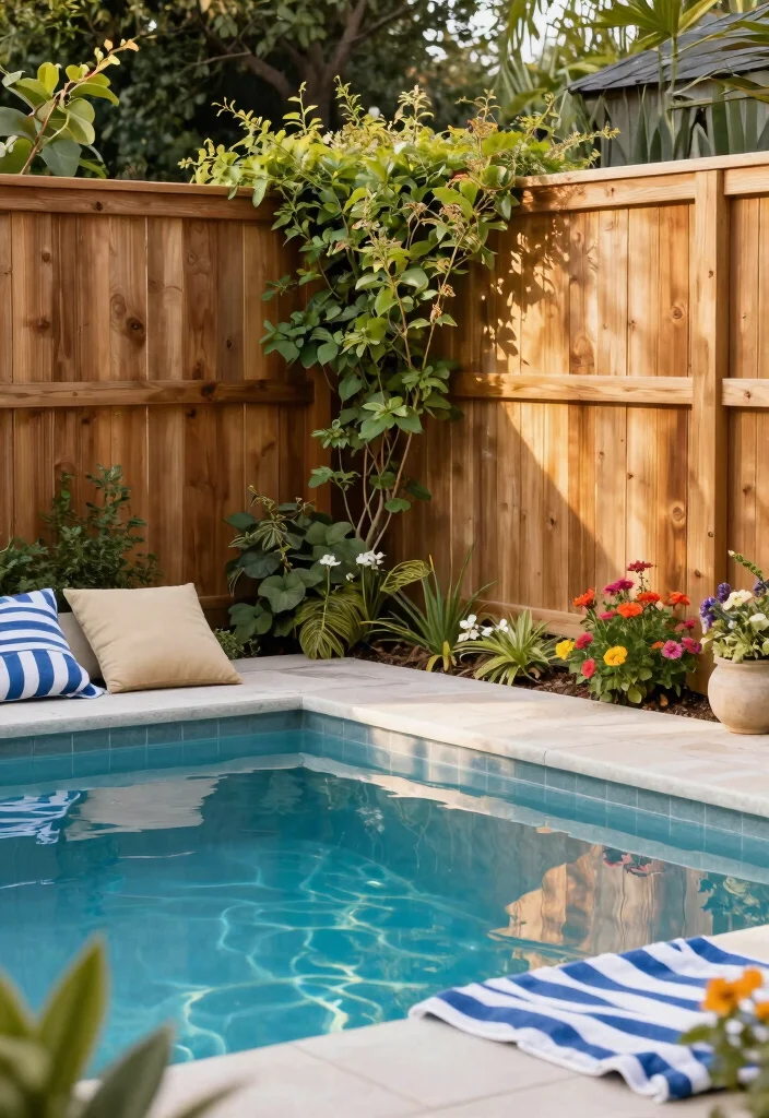 10 Inground Pool Fence Ideas That Blend with Landscaping 1. Natural Wood Fencing 0