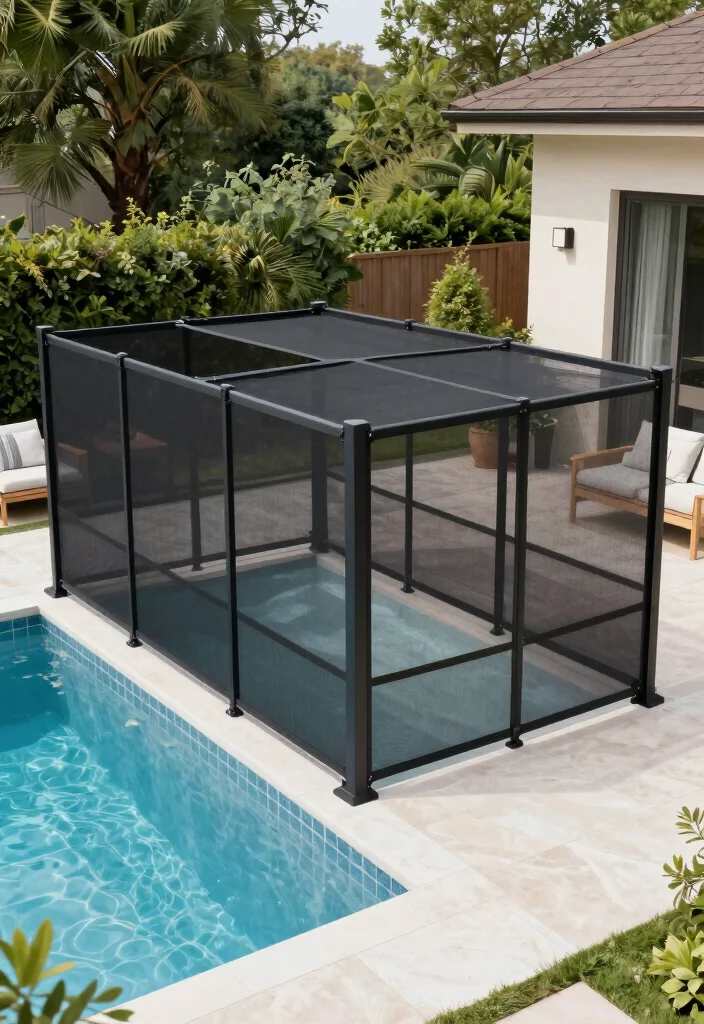 10 Inground Pool Fence Ideas That Blend with Landscaping 10. Retractable Pool Fencing 0