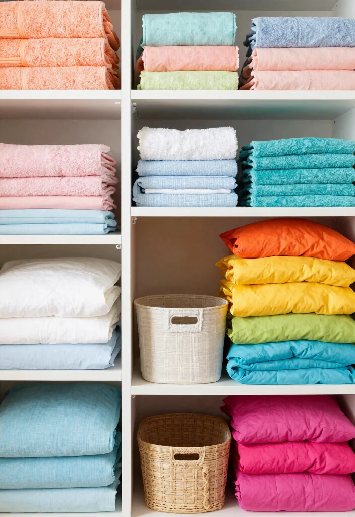 10 Linen Closet Organization Ideas for Easy Everyday Access 3 10 Linen Closet Organization Ideas for Easy Everyday Access 3. Color Coded Linens 0