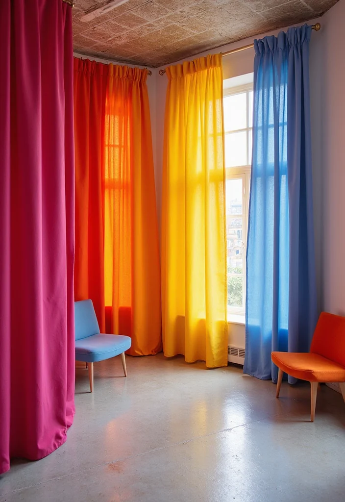 10 Salon Curtain Ideas for Stylish Functional Partitions 34 10 Salon Curtain Ideas for Stylish Functional Partitions - 4. Color-Blocking Elegance