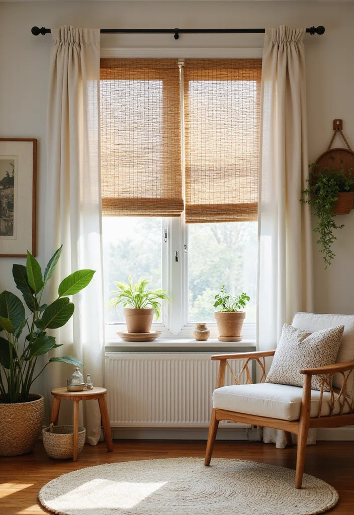 10 Salon Curtain Ideas for Stylish Functional Partitions 56 10 Salon Curtain Ideas for Stylish Functional Partitions - 6. Lightweight Bamboo Shades