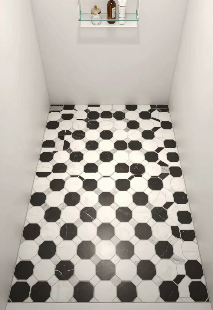 10 Shower Floor Tile Ideas That Are Stylish and Slip Resistant 5. Hexagon Pattern Tiles 0