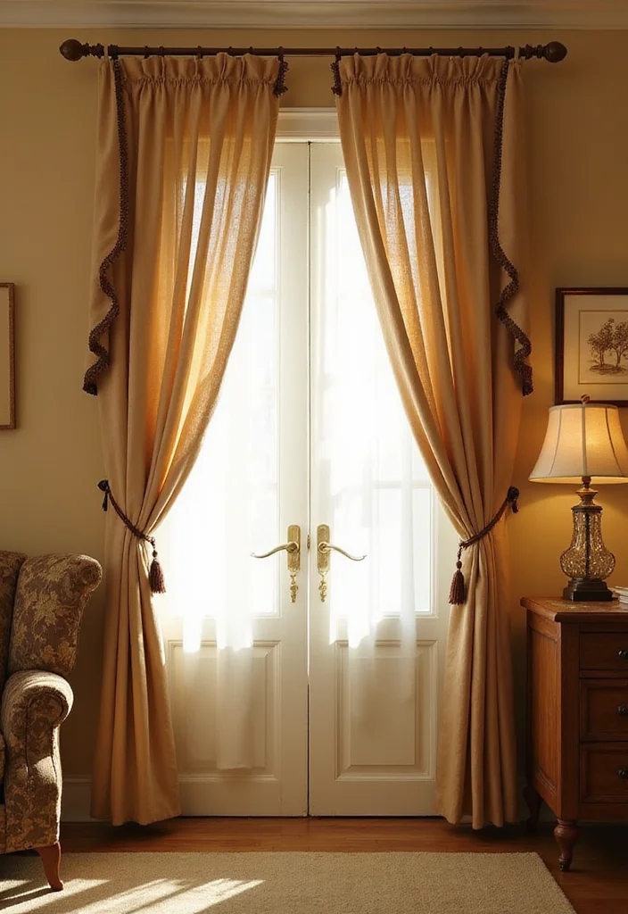 10 Single Door Curtain Ideas for Light and Privacy Balance 100 10 Single Door Curtain Ideas for Light and Privacy Balance - 10. Layered Look: Combining Different Textures