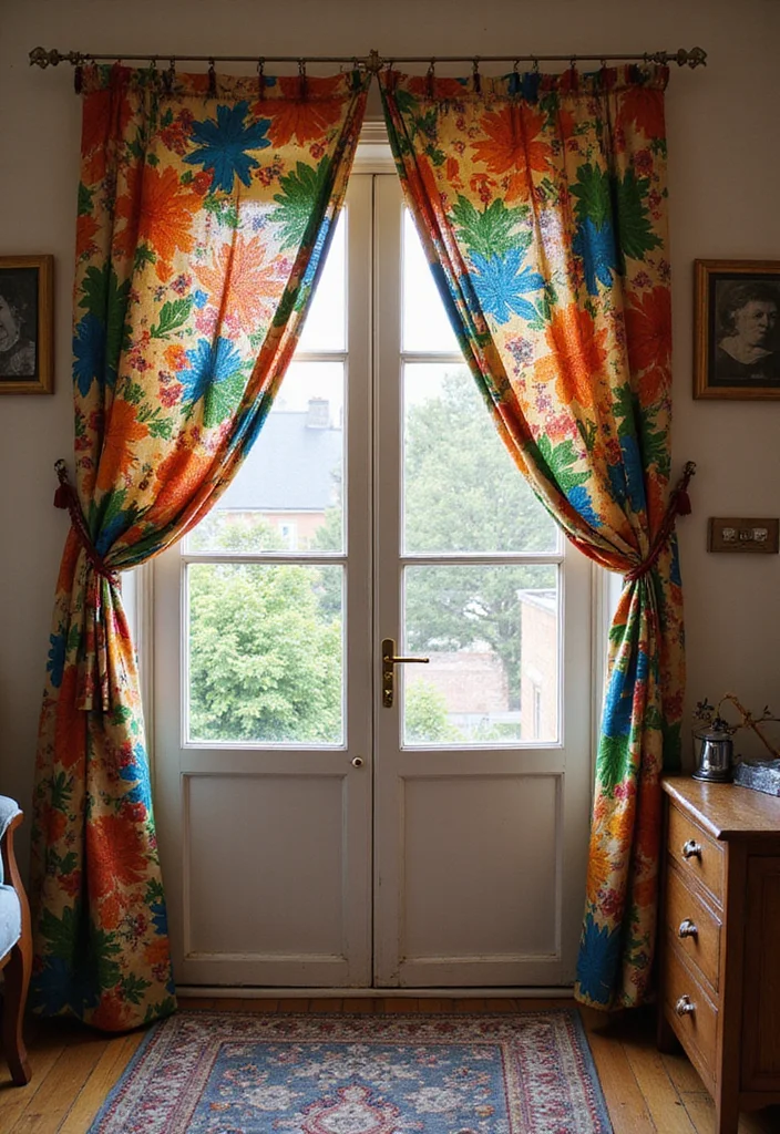 10 Single Door Curtain Ideas for Light and Privacy Balance 78 10 Single Door Curtain Ideas for Light and Privacy Balance - 8. Artistic Touch: Hand-Painted Curtains