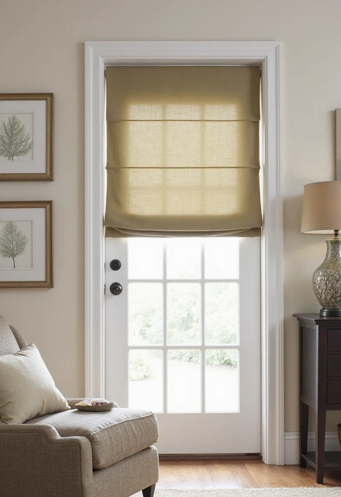 10 Single Door Curtain Ideas for Light and Privacy Balance 89 10 Single Door Curtain Ideas for Light and Privacy Balance - 9. The Versatility of Roman Shades