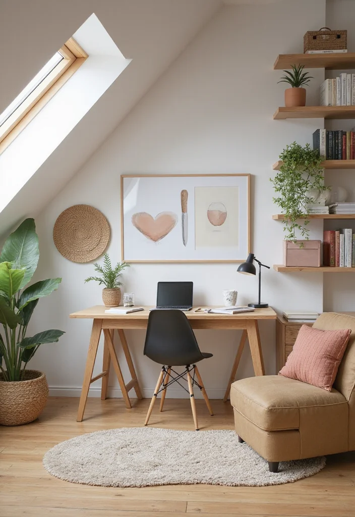 10 Slanted Ceiling Office Ideas for Smart Angled Layouts 100 10 Slanted Ceiling Office Ideas for Smart Angled Layouts - 10. Color Coordination and Theming