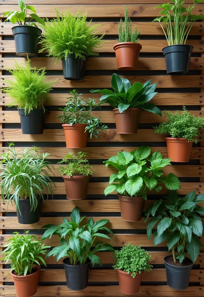 10 Slat Wall Decor Ideas for Flexible Storage and Display 23 10 Slat Wall Decor Ideas for Flexible Storage and Display - 3. Vertical Garden Display