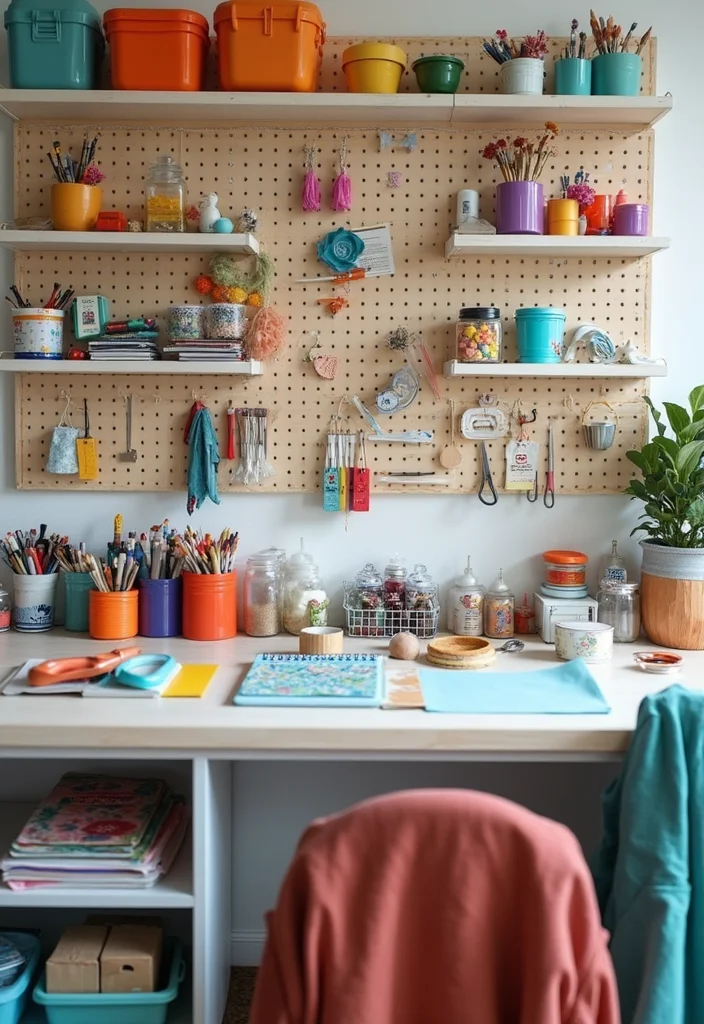 10 Slat Wall Decor Ideas for Flexible Storage and Display 89 10 Slat Wall Decor Ideas for Flexible Storage and Display - 9. DIY Crafting Station