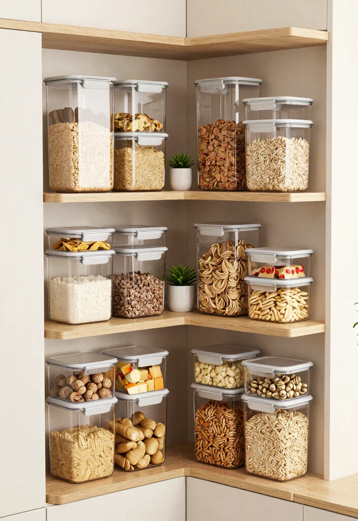 10 Small Corner Pantry Ideas That Make Use of Dead Space 5 10 Small Corner Pantry Ideas That Make Use of Dead Space 5. Stackable Storage Containers 0