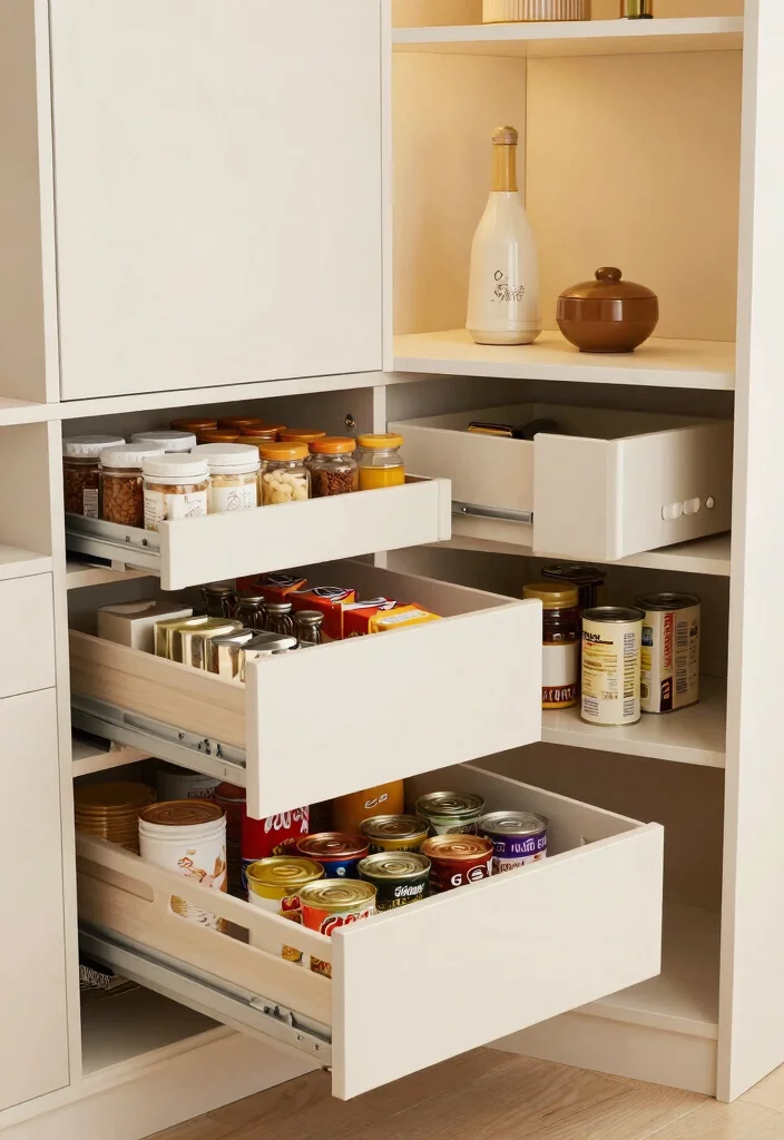 10 Small Pantry Shelving Ideas to Increase Storage Space 3 10 Small Pantry Shelving Ideas to Increase Storage Space 3. Pull Out Drawers for Hidden Storage 0