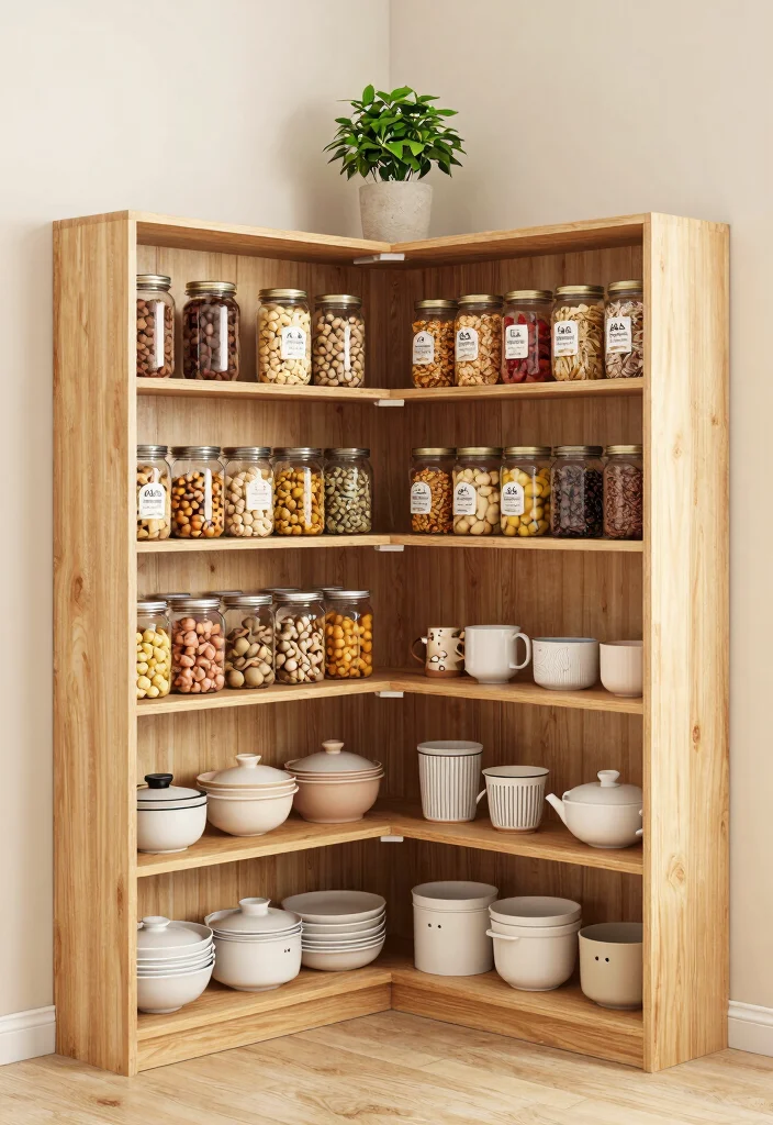 10 Small Pantry Shelving Ideas to Increase Storage Space 6 10 Small Pantry Shelving Ideas to Increase Storage Space 6. Corner Shelves to Maximize Space 0