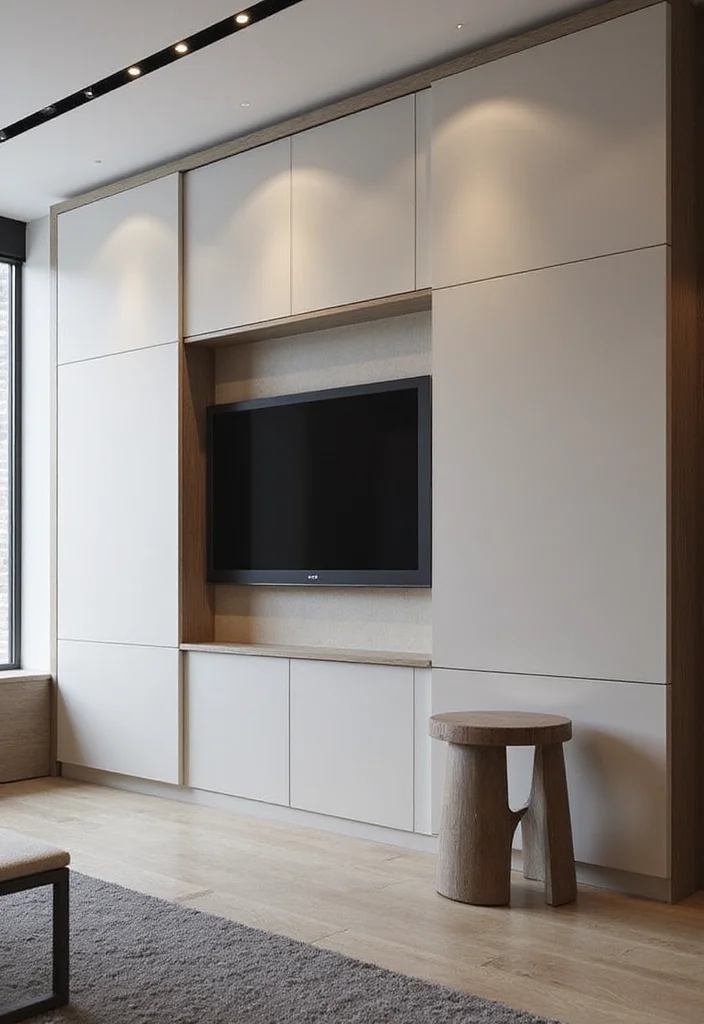 10 TV in Office Ideas for Clean Integrated Setup 56 10 TV in Office Ideas for Clean Integrated Setup - 6. Sliding Panels for Flexibility