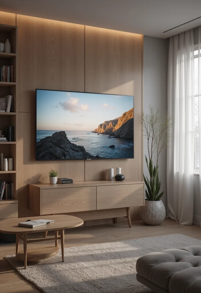 10 TV in Office Ideas for Clean Integrated Setup 78 10 TV in Office Ideas for Clean Integrated Setup - 8. Aesthetic TV Art Mode