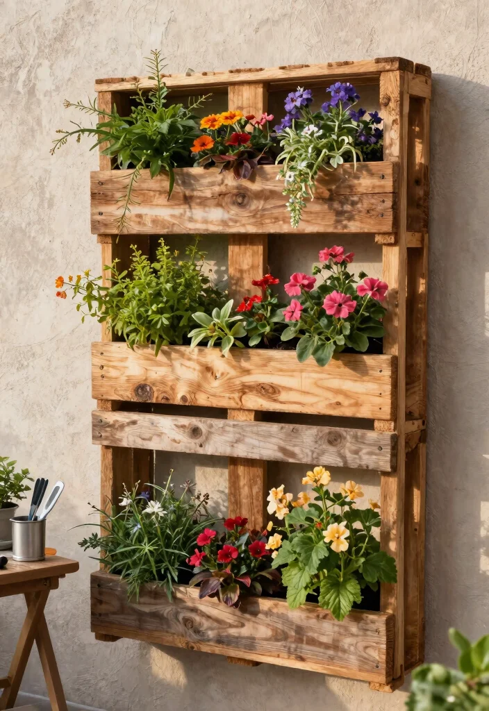 10 Vertical Sleeper Garden Ideas for Modern Outdoor Walls 8 10 Vertical Sleeper Garden Ideas for Modern Outdoor Walls 8. Pallet Vertical Garden 0