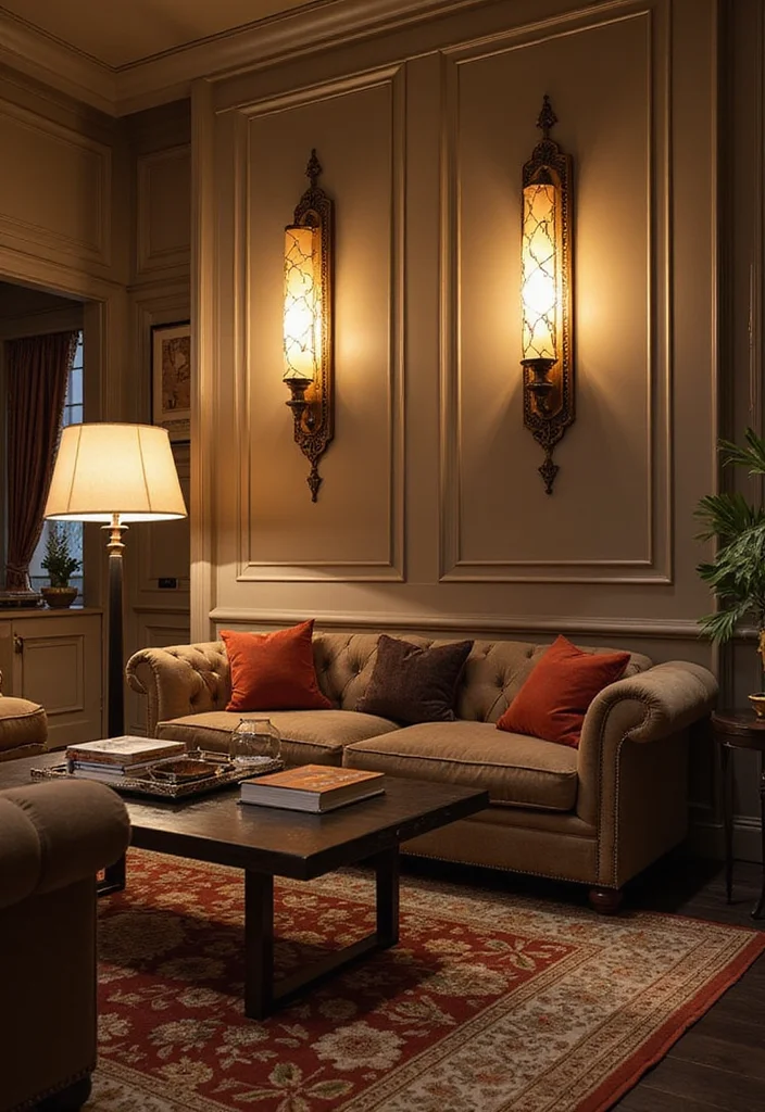 10 Wall Sconces Decor Ideas for Soft Ambient Lighting 45 10 Wall Sconces Decor Ideas for Soft Ambient Lighting - 5. Art Deco Glamour