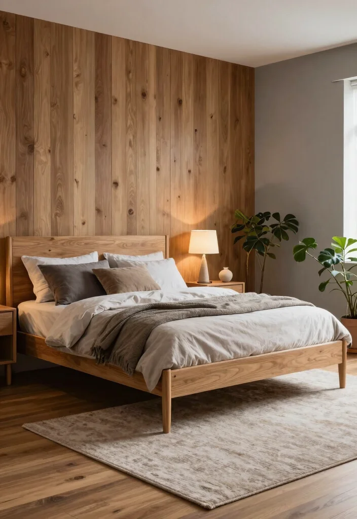 12 Aesthetic Bedroom Ideas for Men with a Clean Modern Look 5. Warm Wood Accents 0