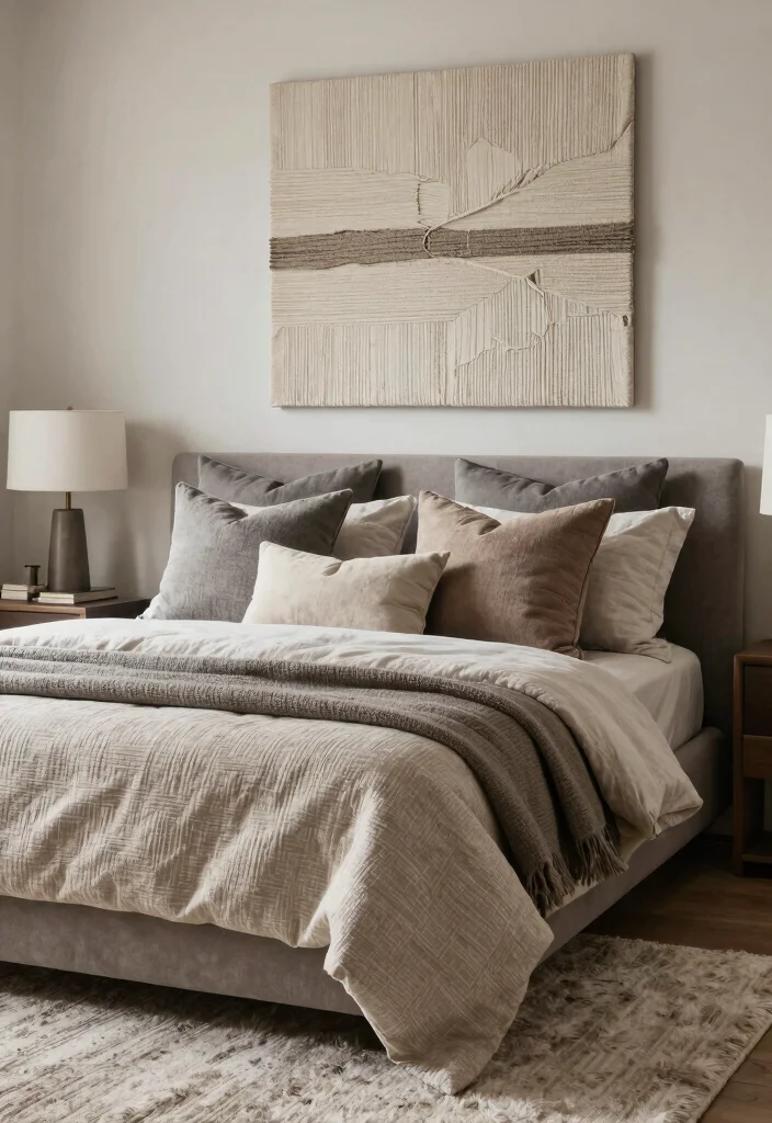 12 Aesthetic Bedroom Ideas for Men with a Clean Modern Look 8. Textured Layers 0