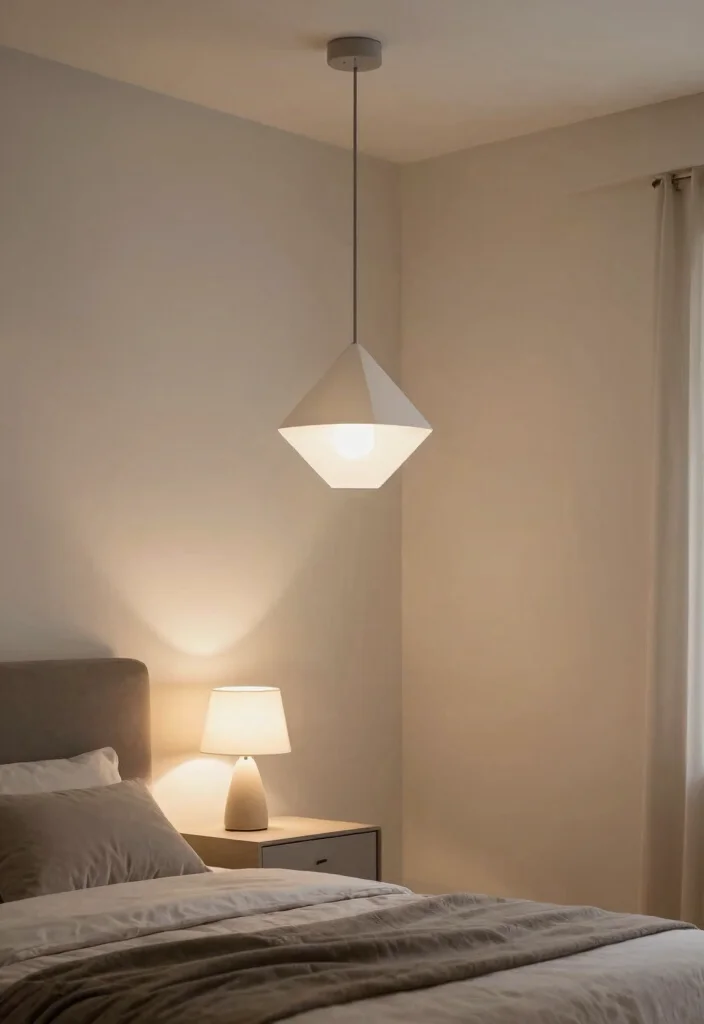 12 Aesthetic Bedroom Ideas for Men with a Clean Modern Look 9. Statement Lighting 0