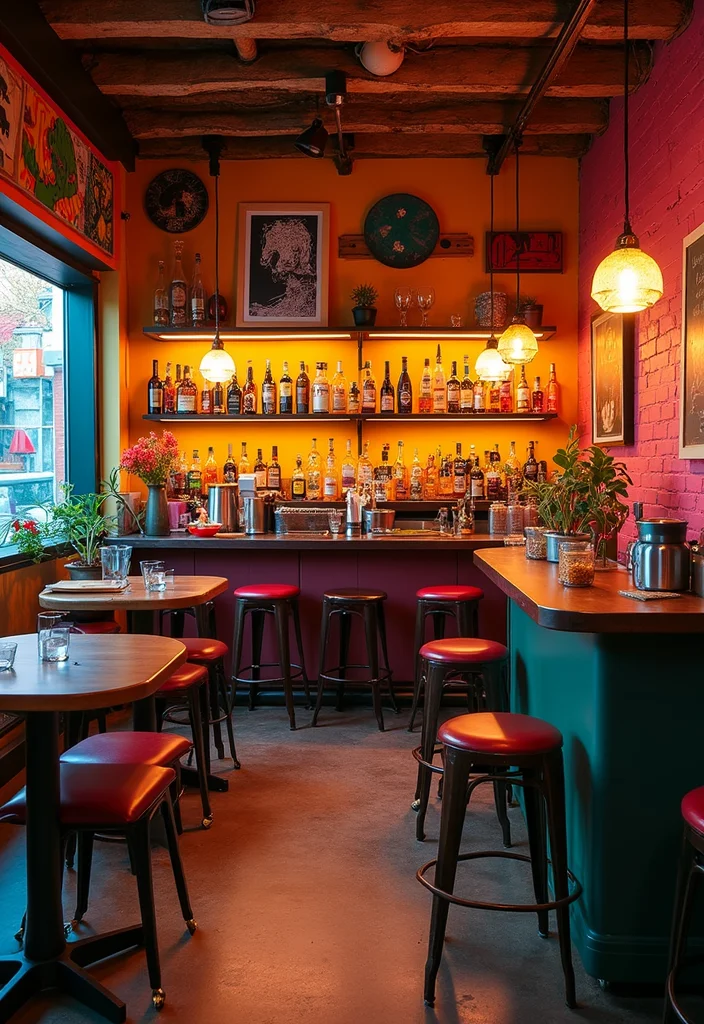 12 Basement Island Bar Ideas for Fun Social Entertaining 111 12 Basement Island Bar Ideas for Fun Social Entertaining - 11. Artsy Vibe with a Creative Bar