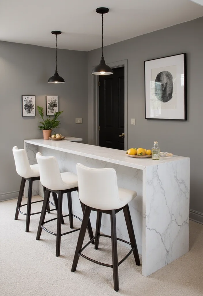 12 Basement Island Bar Ideas for Fun Social Entertaining 12 12 Basement Island Bar Ideas for Fun Social Entertaining - 2. Modern Minimalism