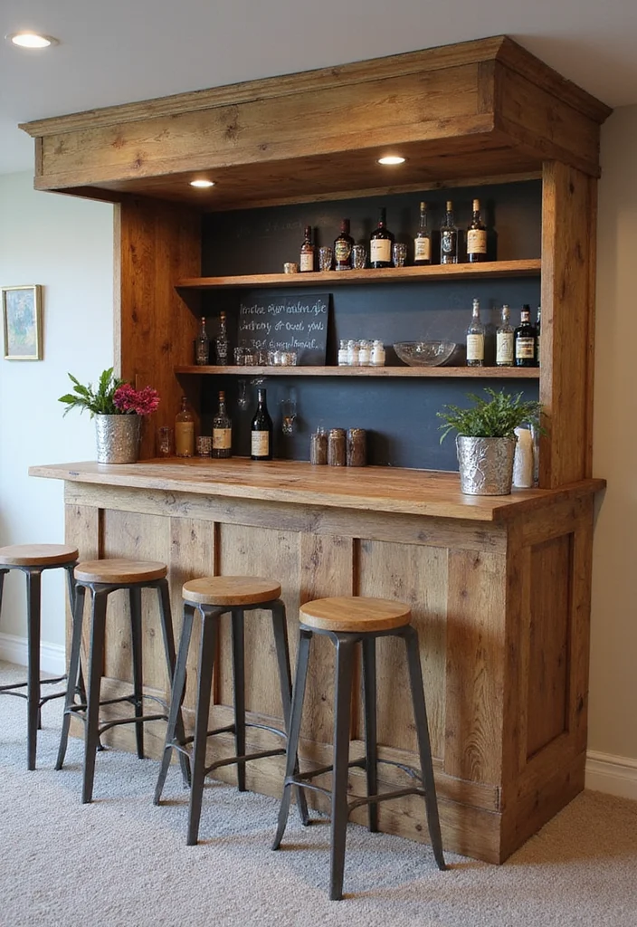 12 Basement Island Bar Ideas for Fun Social Entertaining 67 12 Basement Island Bar Ideas for Fun Social Entertaining - 7. DIY Bar with Custom Touches