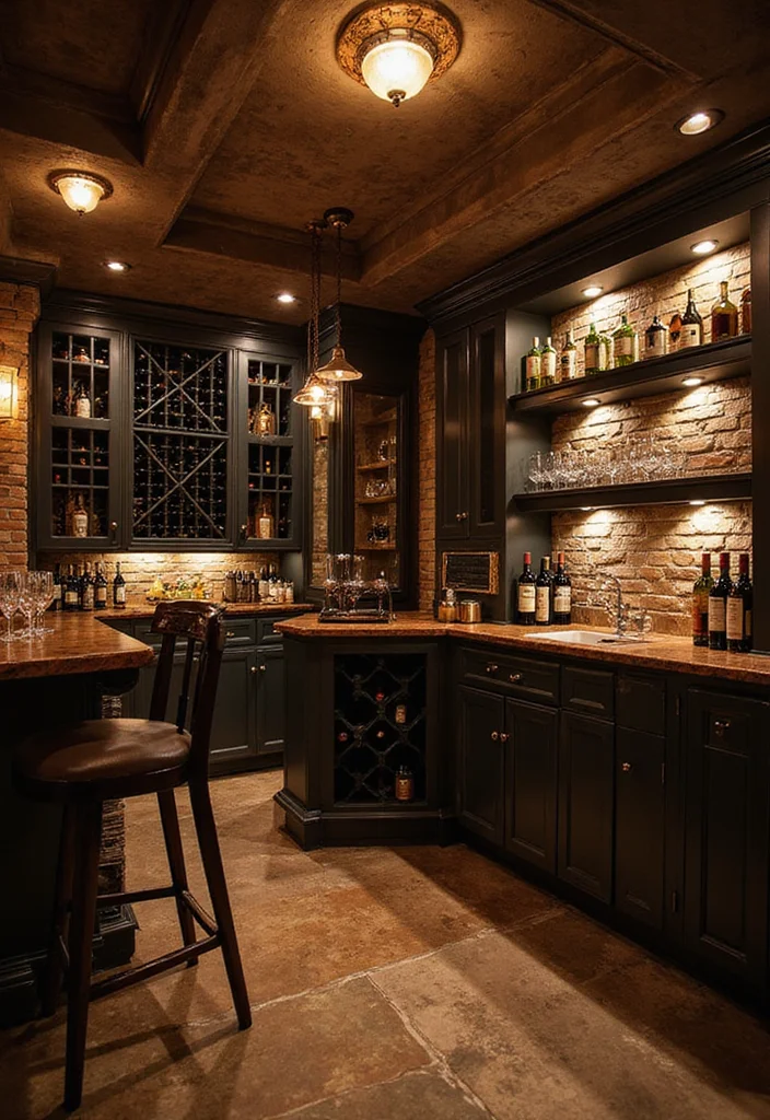 12 Basement Island Bar Ideas for Fun Social Entertaining 78 12 Basement Island Bar Ideas for Fun Social Entertaining - 8. Elegant Wine Bar Escape