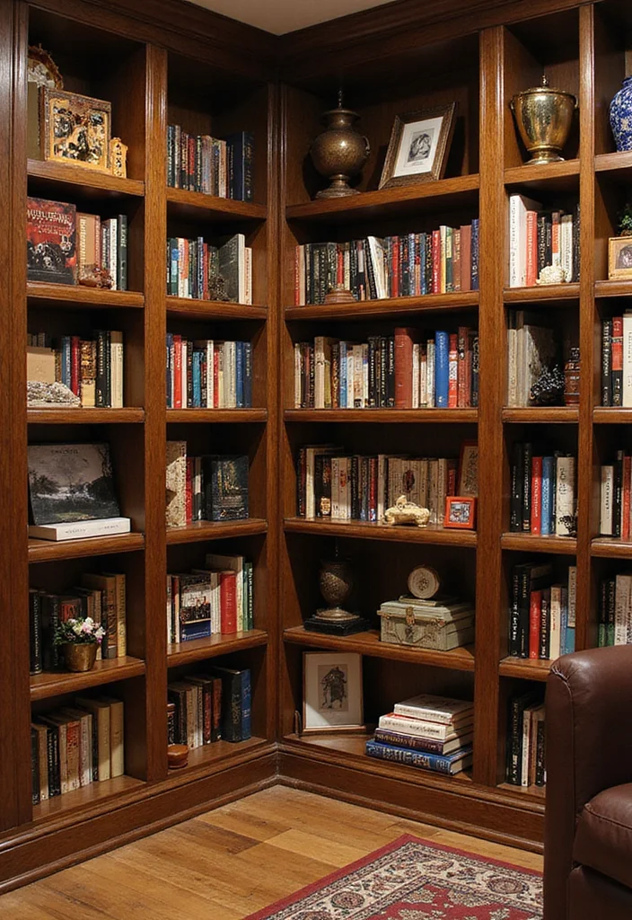 12 Basement Library Ideas for Quiet Cozy Reading 78 12 Basement Library Ideas for Quiet Cozy Reading - 8. Themed Book Shelves