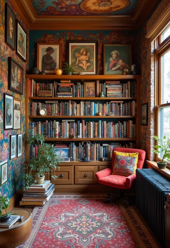 12 Basement Library Ideas for Quiet Cozy Reading 89 12 Basement Library Ideas for Quiet Cozy Reading - 9. Personalize with Artwork