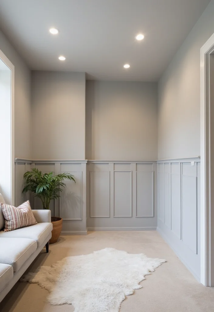 12 Basement Wainscoting Ideas for Classic Textured Detail 34 12 Basement Wainscoting Ideas for Classic Textured Detail - 4. Modern Minimalist Designs