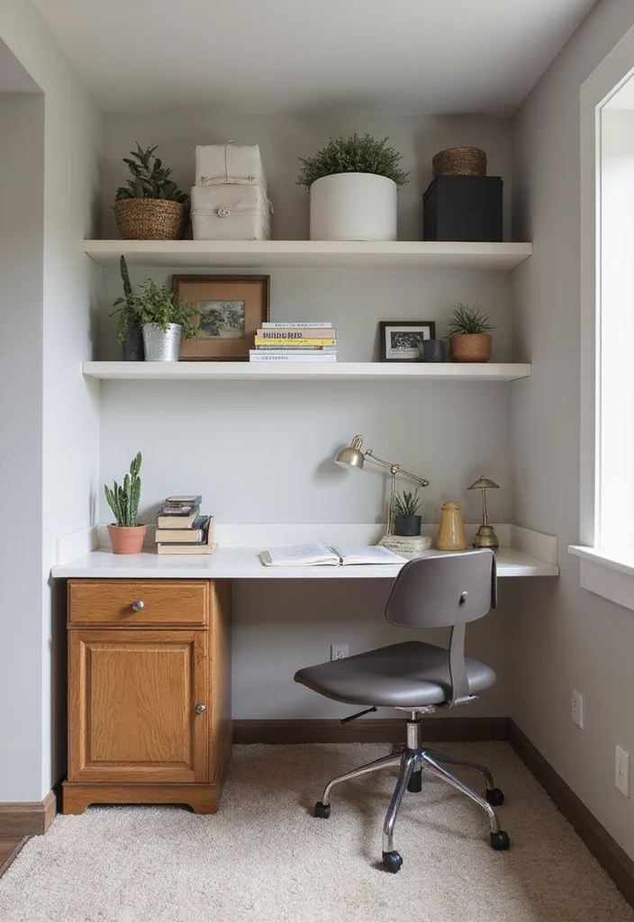 12 Basic Basement Ideas for Simple Functional Living - 2. Multipurpose Workspace