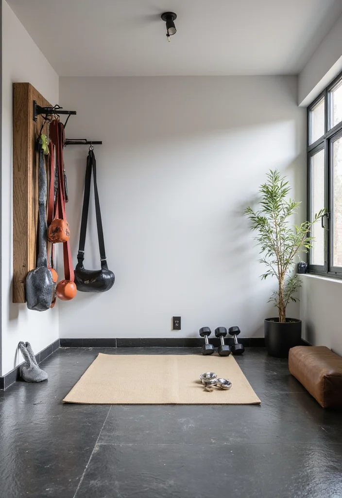 12 Basic Basement Ideas for Simple Functional Living - 3. Minimalist Home Gym