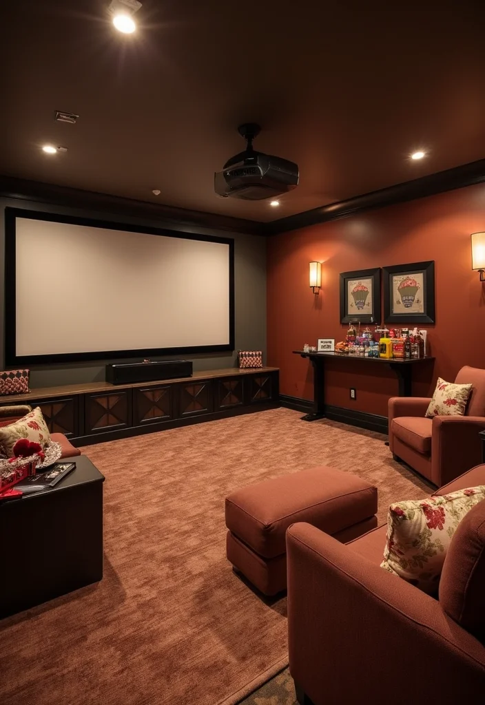12 Basic Basement Ideas for Simple Functional Living - 5. Family Movie Room