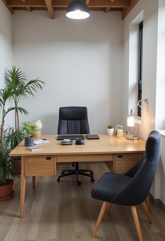 12 Cabin Office Ideas for Rustic Calm Productivity 122 12 Cabin Office Ideas for Rustic Calm Productivity - 12. Optimize Desk Layout