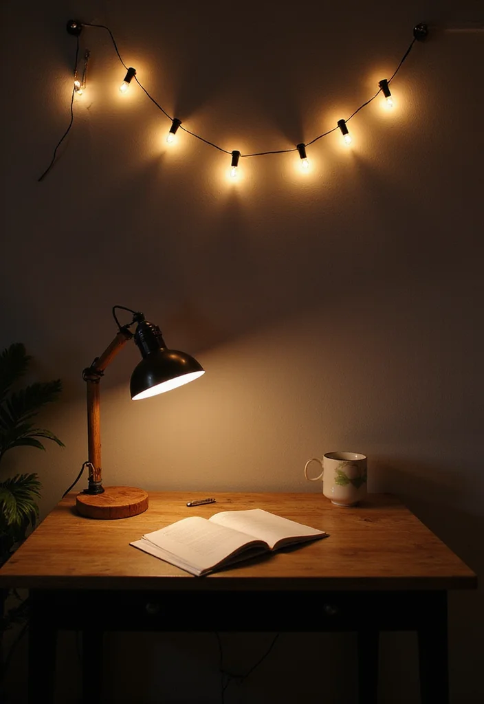 12 Cabin Office Ideas for Rustic Calm Productivity 45 12 Cabin Office Ideas for Rustic Calm Productivity - 5. Indoor Lighting Fixtures