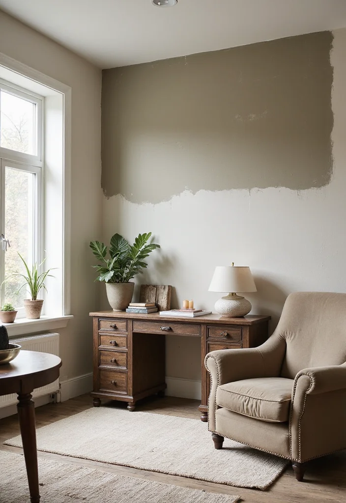 12 Cabin Office Ideas for Rustic Calm Productivity 56 12 Cabin Office Ideas for Rustic Calm Productivity - 6. Natural Wall Colors