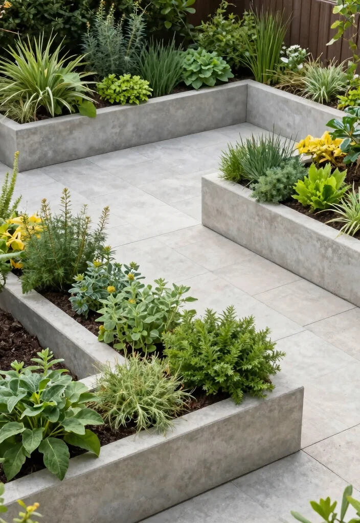 12 Concrete Paver Patio Ideas for a Durable Modern Look 9. Raised Planters with Pavers 0