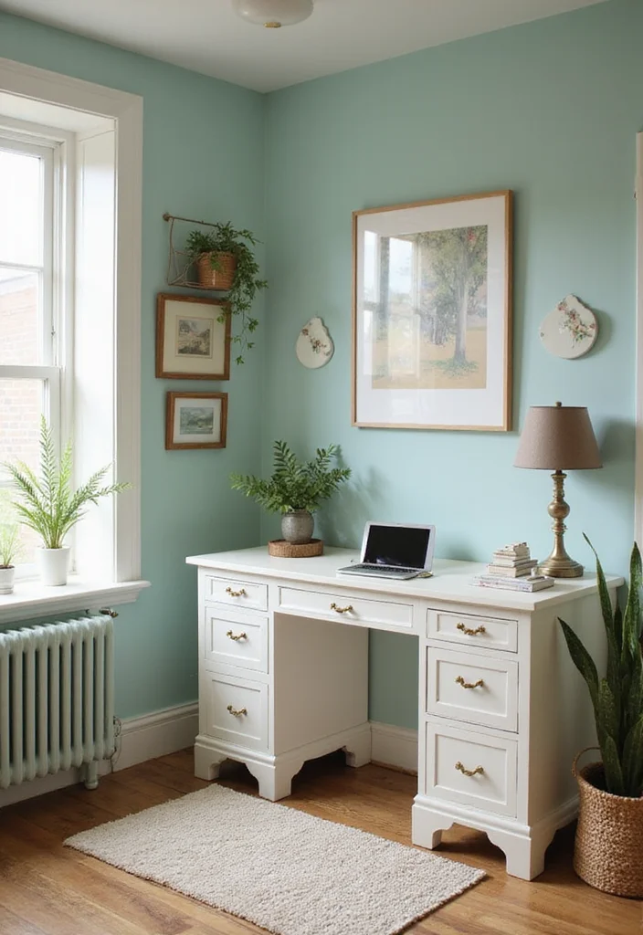 12 Cottage Office Ideas for Cozy Vintage Charm 100 12 Cottage Office Ideas for Cozy Vintage Charm - 10. Color Palette