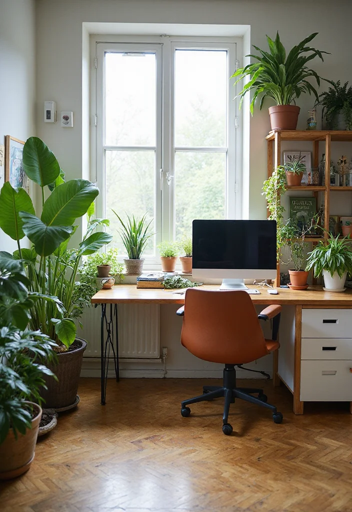 12 Cottage Office Ideas for Cozy Vintage Charm 78 12 Cottage Office Ideas for Cozy Vintage Charm - 8. Natural Elements