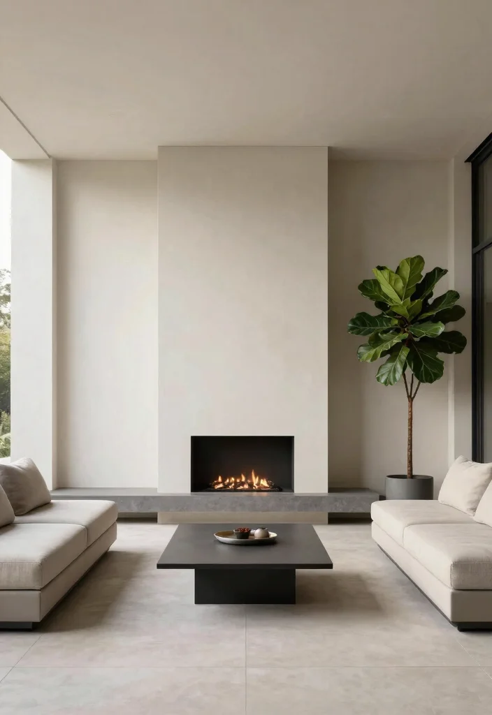 12 Covered Patio Ideas with Fireplace for Year Round Comfort 2. Modern Minimalism 0