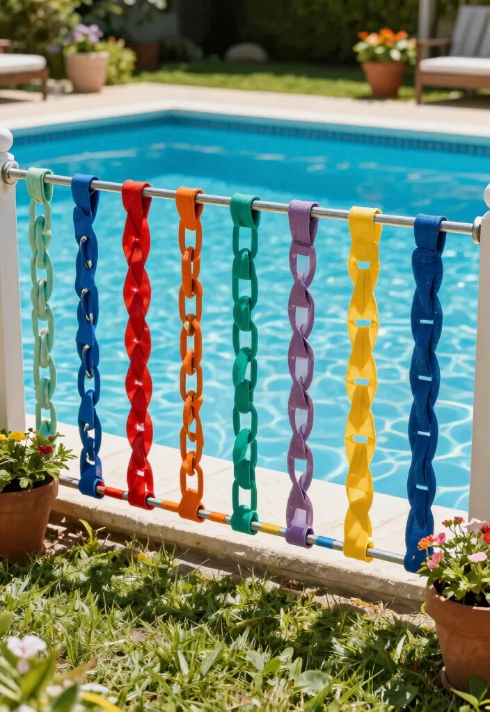 12 DIY Pool Fence Ideas on a Budget for Safer Backyards 3. Chain Link Fence with a Twist 0