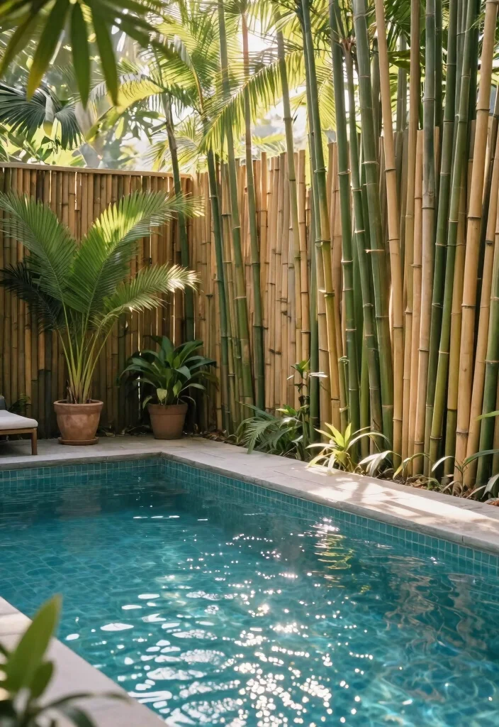 12 DIY Pool Fence Ideas on a Budget for Safer Backyards 4. Bamboo Fence for a Tropical Vibe 0