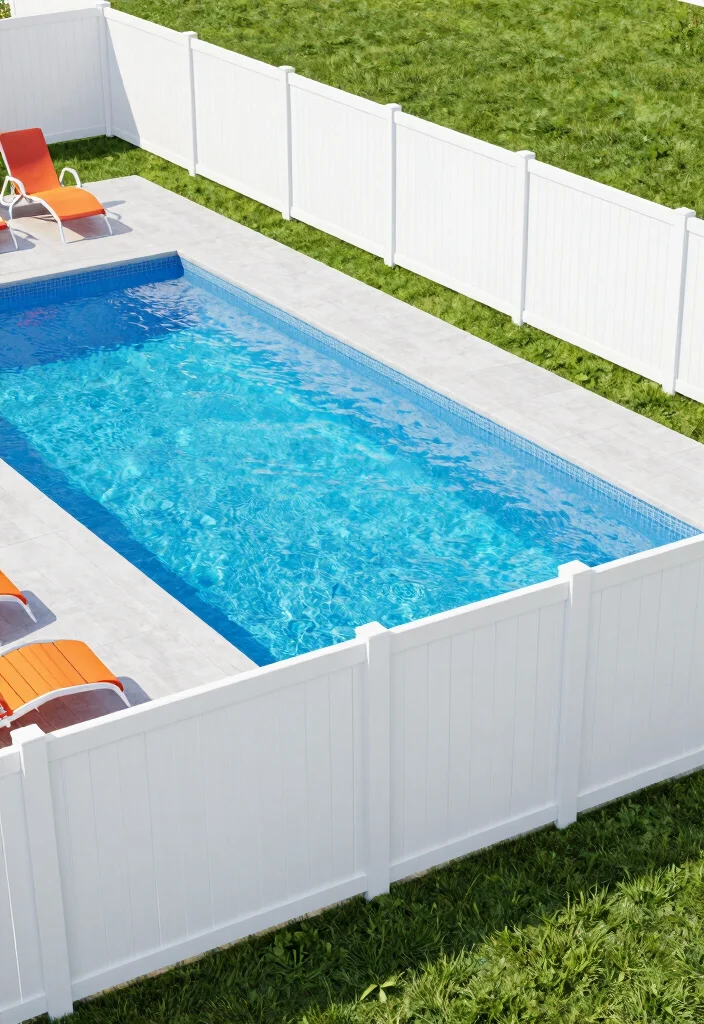 12 DIY Pool Fence Ideas on a Budget for Safer Backyards 5. Vinyl Fencing Panels 0