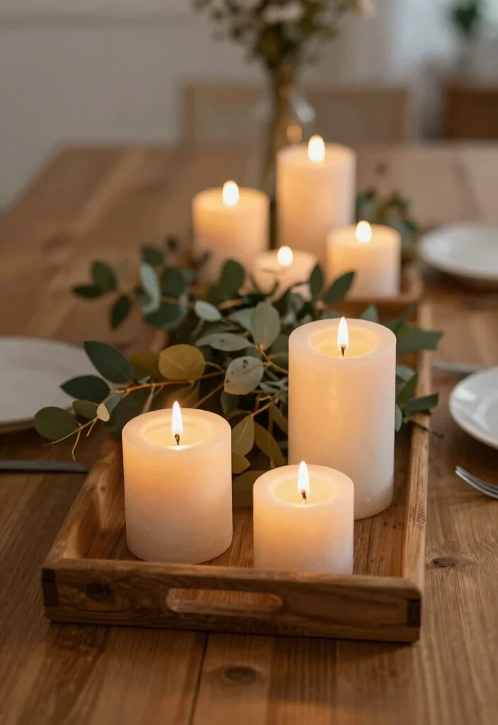 12 Dining Room Table Centerpiece Ideas for Everyday Style 5. Eco Friendly Candles 0