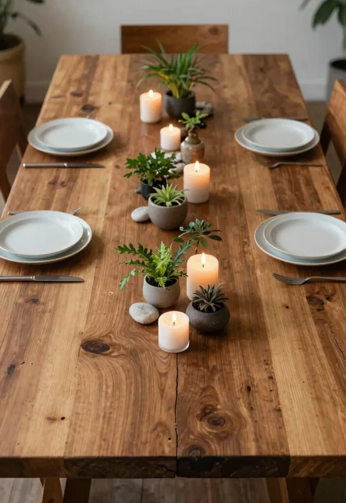 12 Dining Room Table Centerpiece Ideas for Everyday Style 6. Reclaimed Wood Centerpiece 0