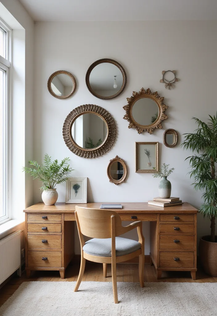 12 Eclectic Home Office Ideas for Creative Personalized Style 100 12 Eclectic Home Office Ideas for Creative Personalized Style - 10. Use of Mirrors