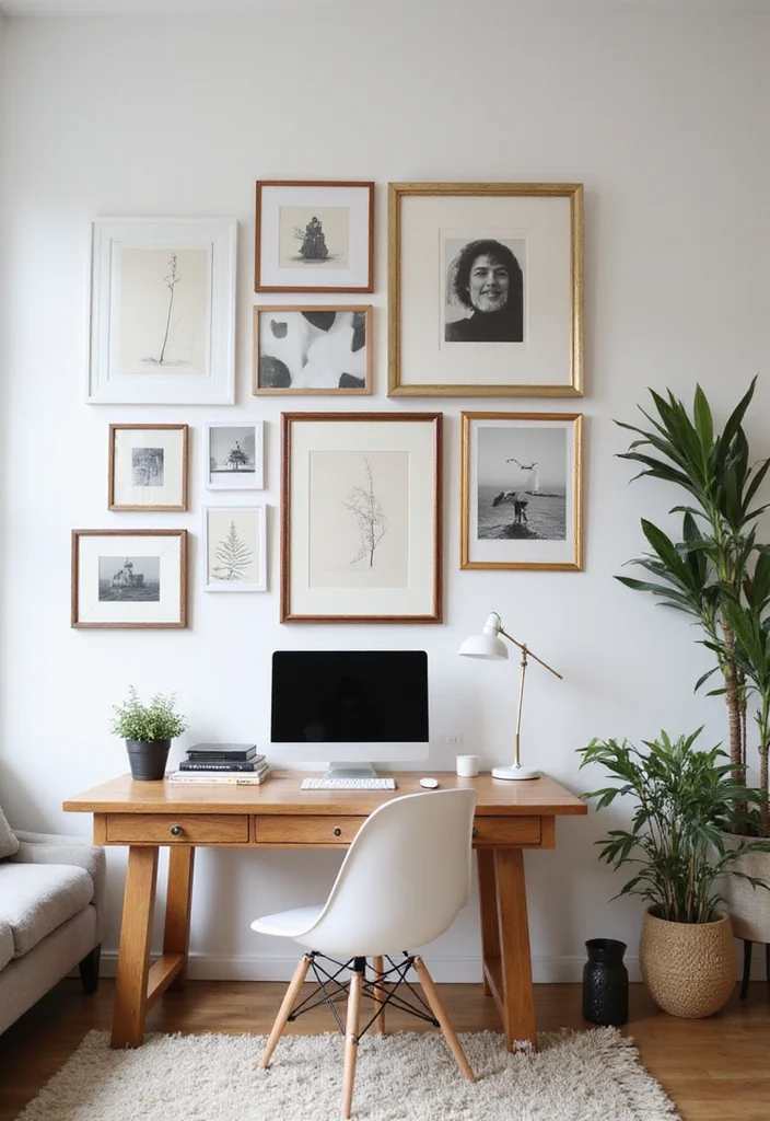 12 Eclectic Home Office Ideas for Creative Personalized Style 45 12 Eclectic Home Office Ideas for Creative Personalized Style - 5. Artistic Wall Displays