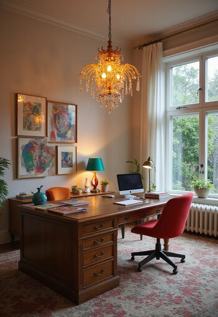 12 Eclectic Home Office Ideas for Creative Personalized Style 67 12 Eclectic Home Office Ideas for Creative Personalized Style - 7. Bold Lighting Choices