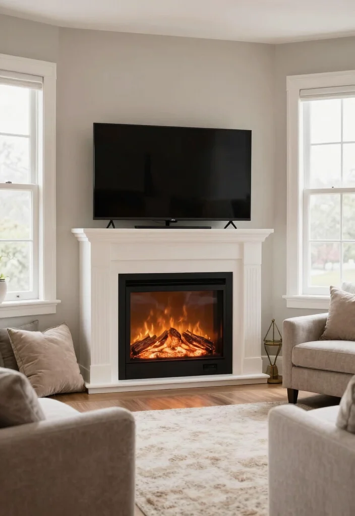 12 Electric Fireplace Ideas with TV for a Cozy Modern Living Room 11 12 Electric Fireplace Ideas with TV for a Cozy Modern Living Room 11. Corner Electric Fireplace with TV Setup 0